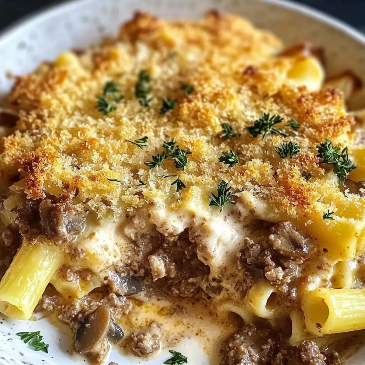 Rindergulasch Auflauf nach Stroganoff Art Rezept onbcir