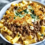 Käsige Rindfleisch-Alfredo mit Linguine Rezept für Genießer
