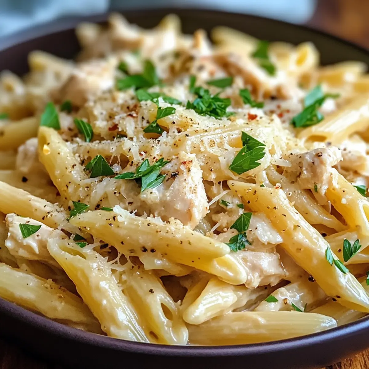 Schnelles und Einfaches Crockpot Knoblauch Parmesan HA¼hnchen Pasta Rezept ofhaks