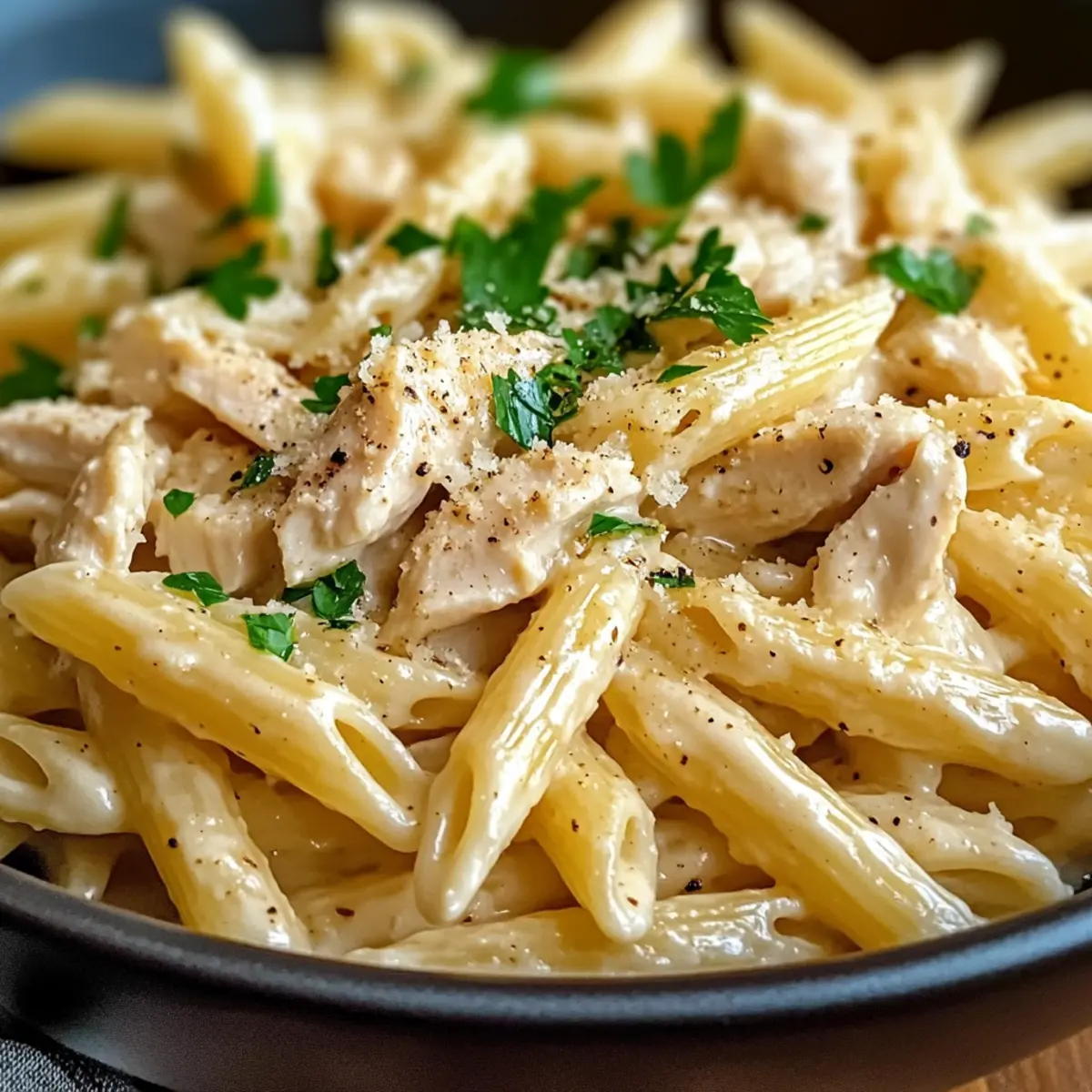 Schnelles und Einfaches Crockpot Knoblauch Parmesan Hühnchen Pasta Rezept