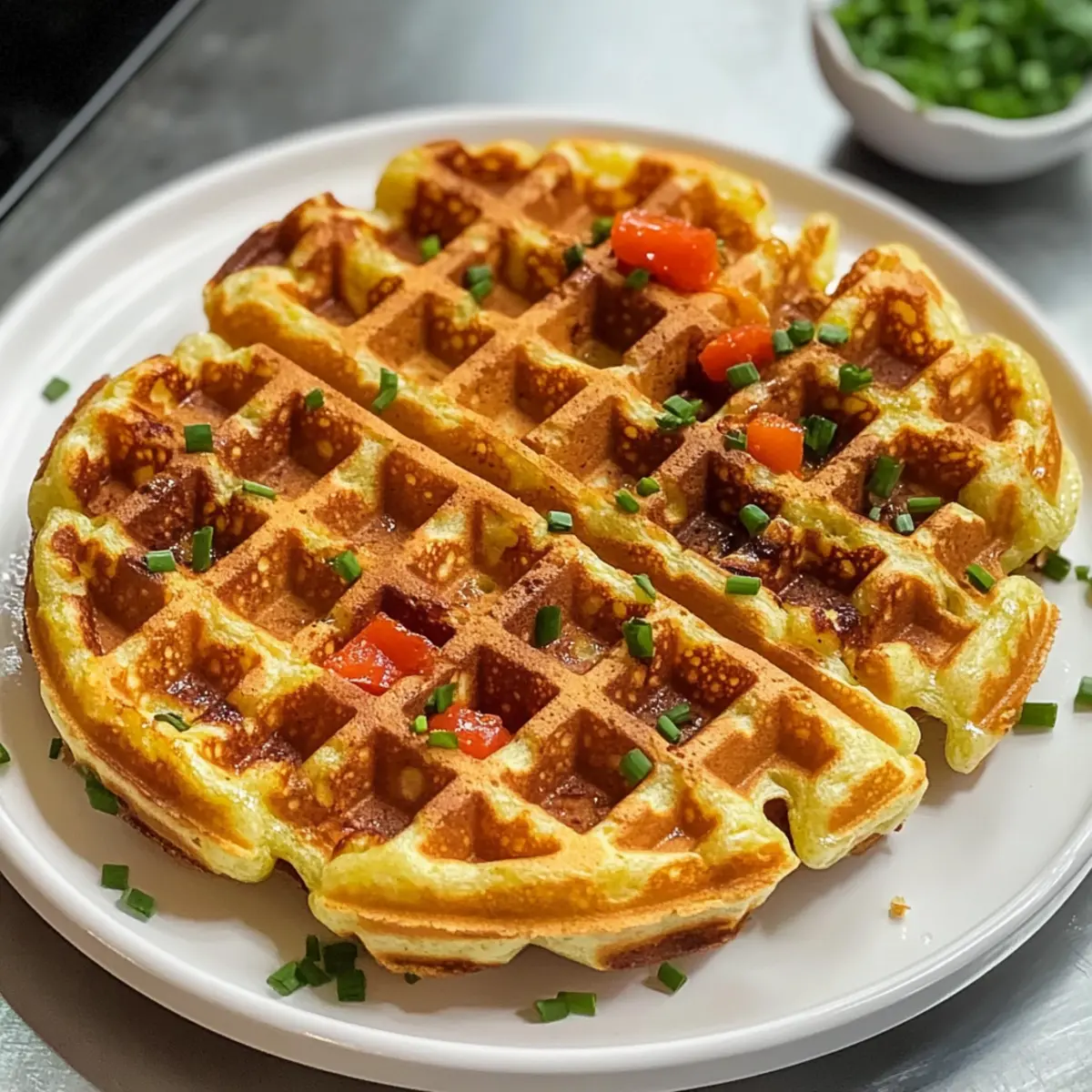 Einfache Hüttenkäse-Waffeln