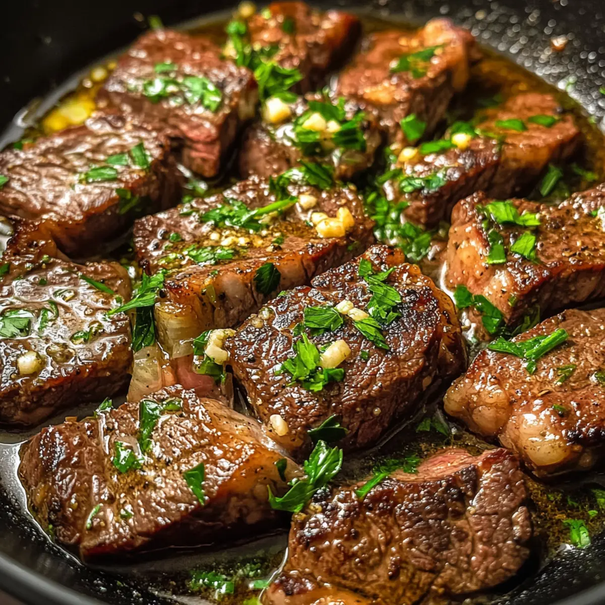 Steakpfanne mit Knoblauchbutter olv7qr