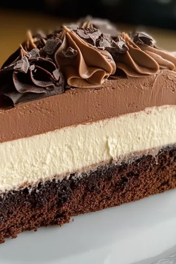 Dreifach Schokoladenmousse Kuchen