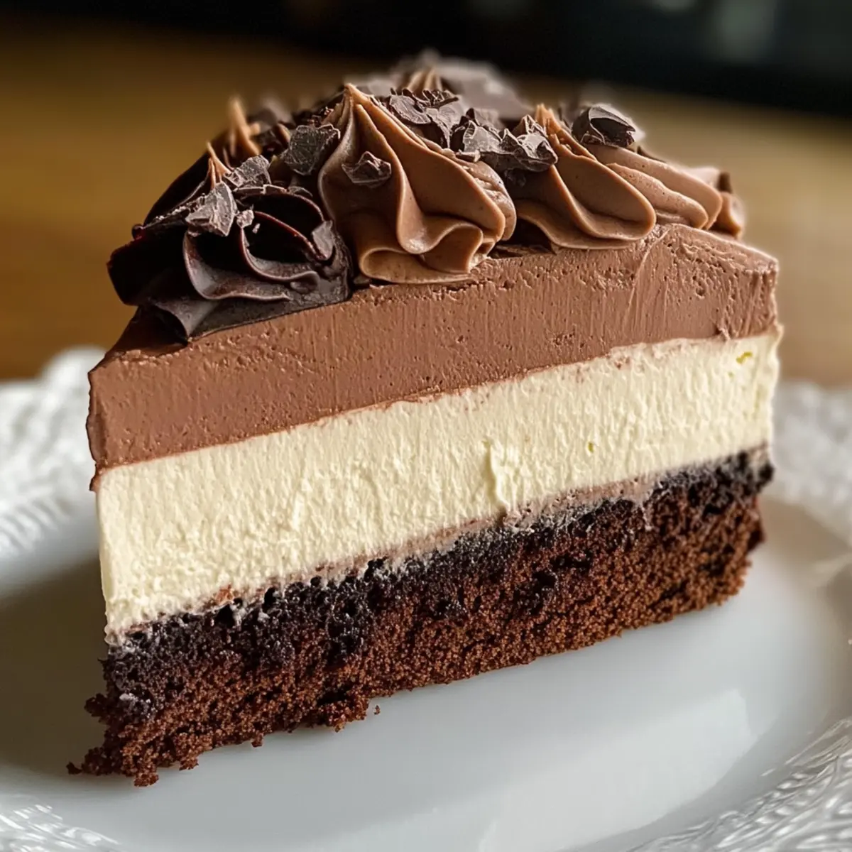 Dreifach Schokoladenmousse Kuchen