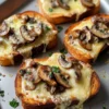 Unwiderstehliche knusprige Käse-Rindfleisch-Champignon-Knoblauch-Toasts