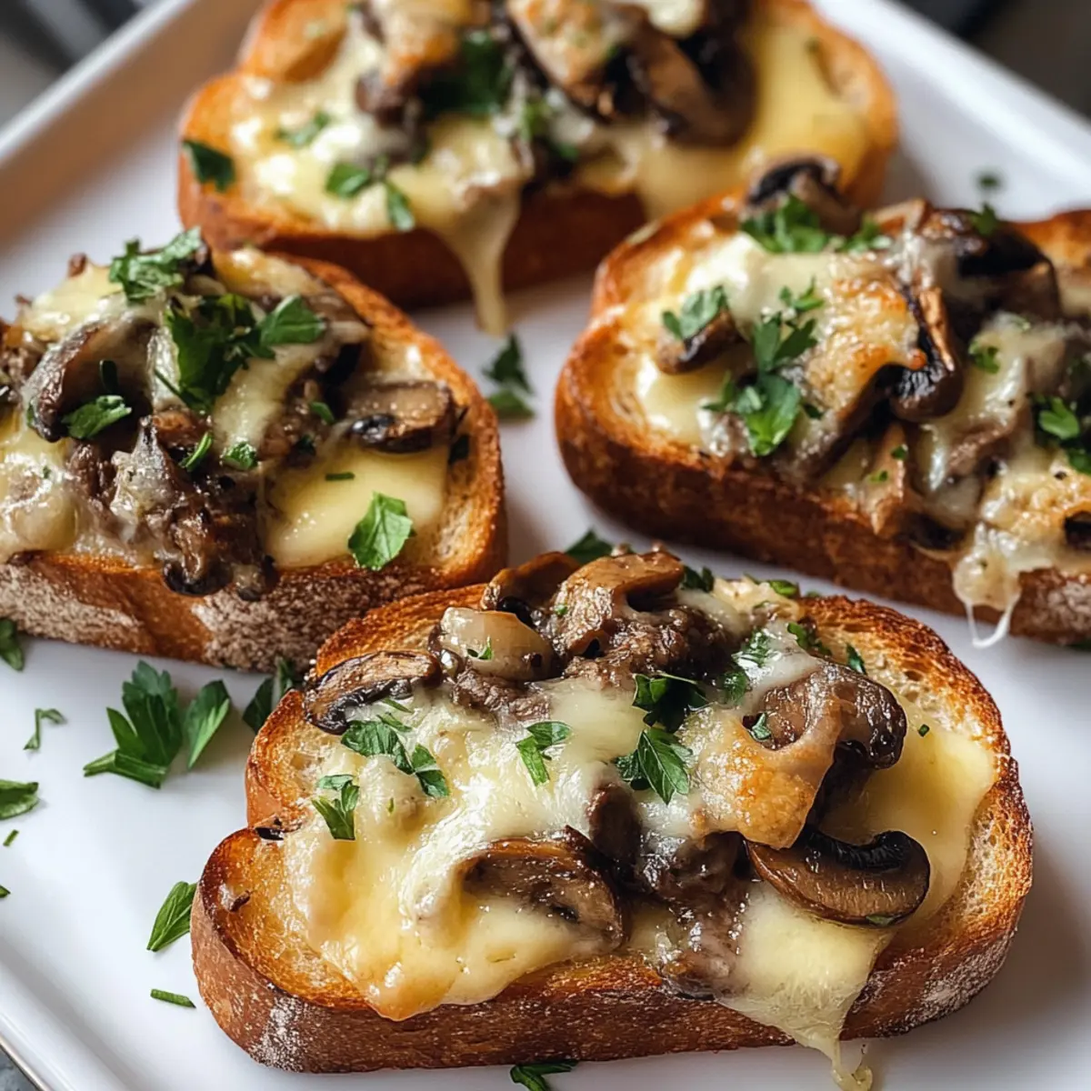 Unwiderstehliche Knusprige KA¤se Beef Champignon Knoblauch Toasts wjdiwi