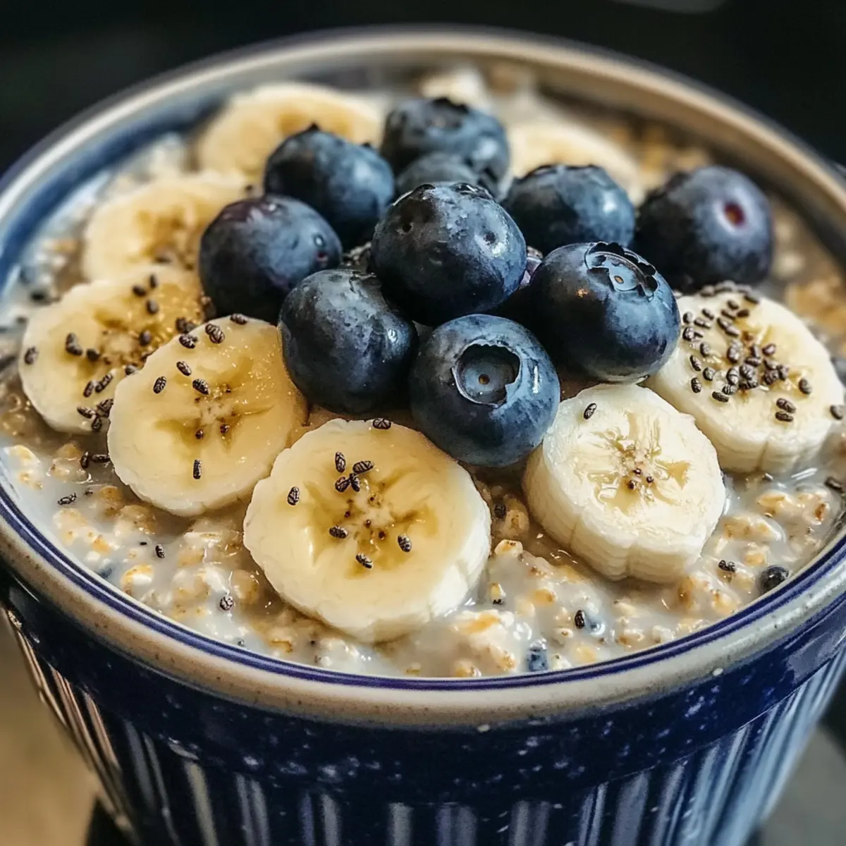Vegane Blaubeer Bananen Overnight Oats