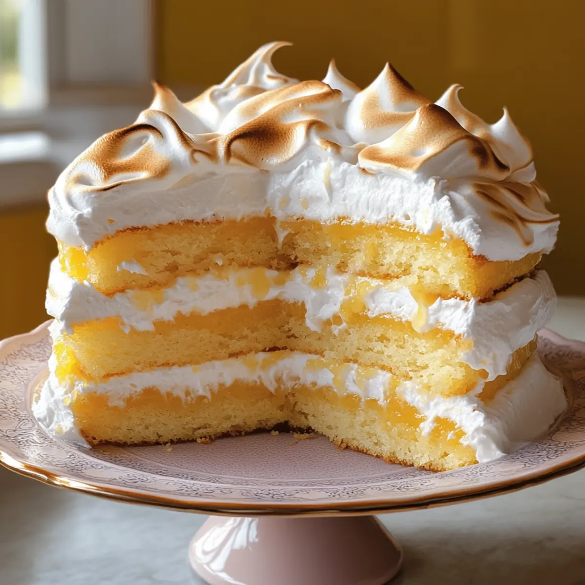 Zitronen Baiser Schichtkuchen cwmwiu