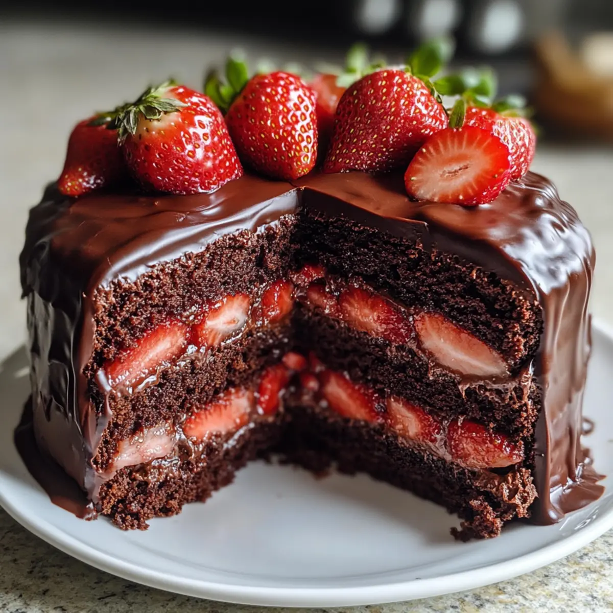 Erdbeer Schokoladen Shell Kuchen hsjeel