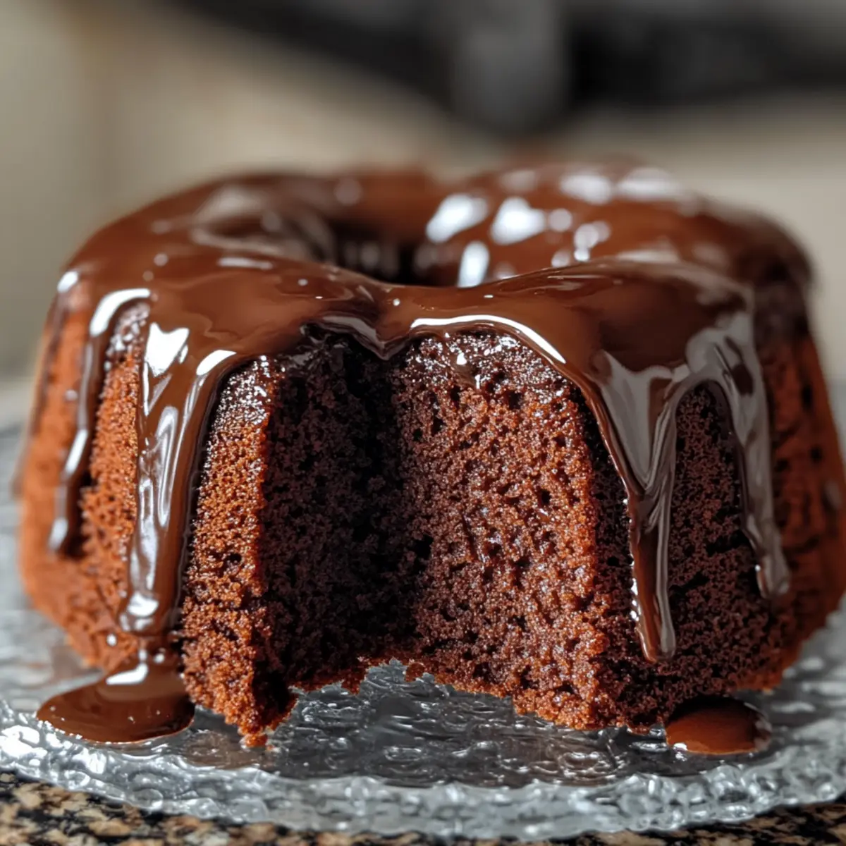 Glänzender Schokoladen-Pfundkuchen