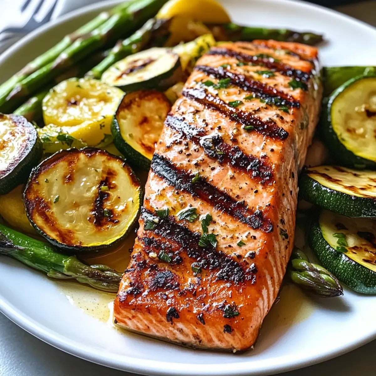 Gegrillter Lachs & Gemüse Rezept