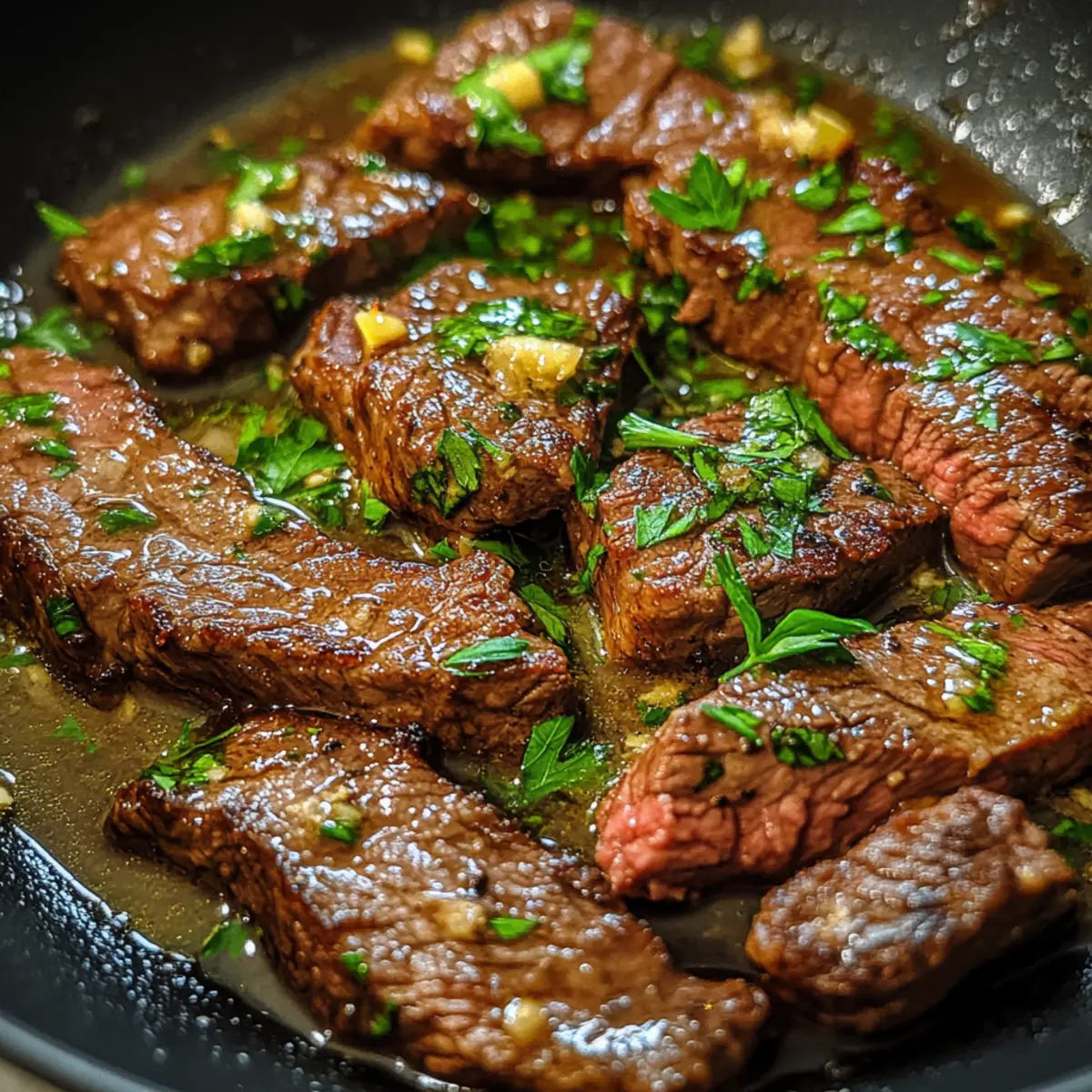 Steakpfanne mit Knoblauchbutter acnszy