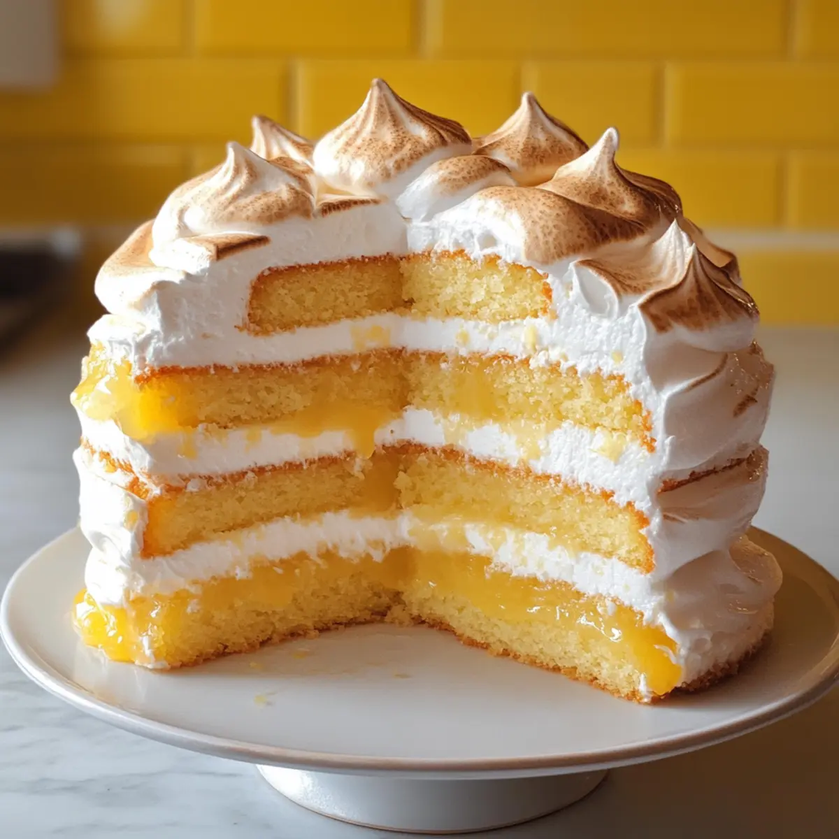 Zitronen Baiser Schichtkuchen bnm7ss