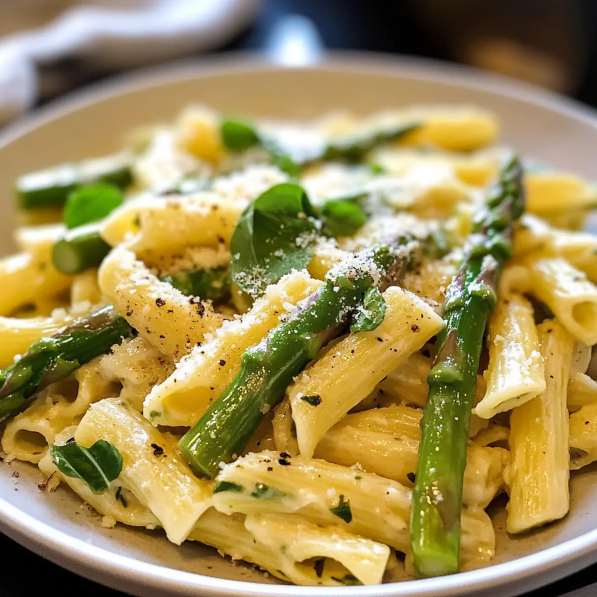 Pasta mit grünem Spargel