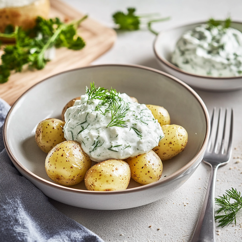 Ofenkartoffeln mit Kräuterquark – einfach, knusprig und cremig