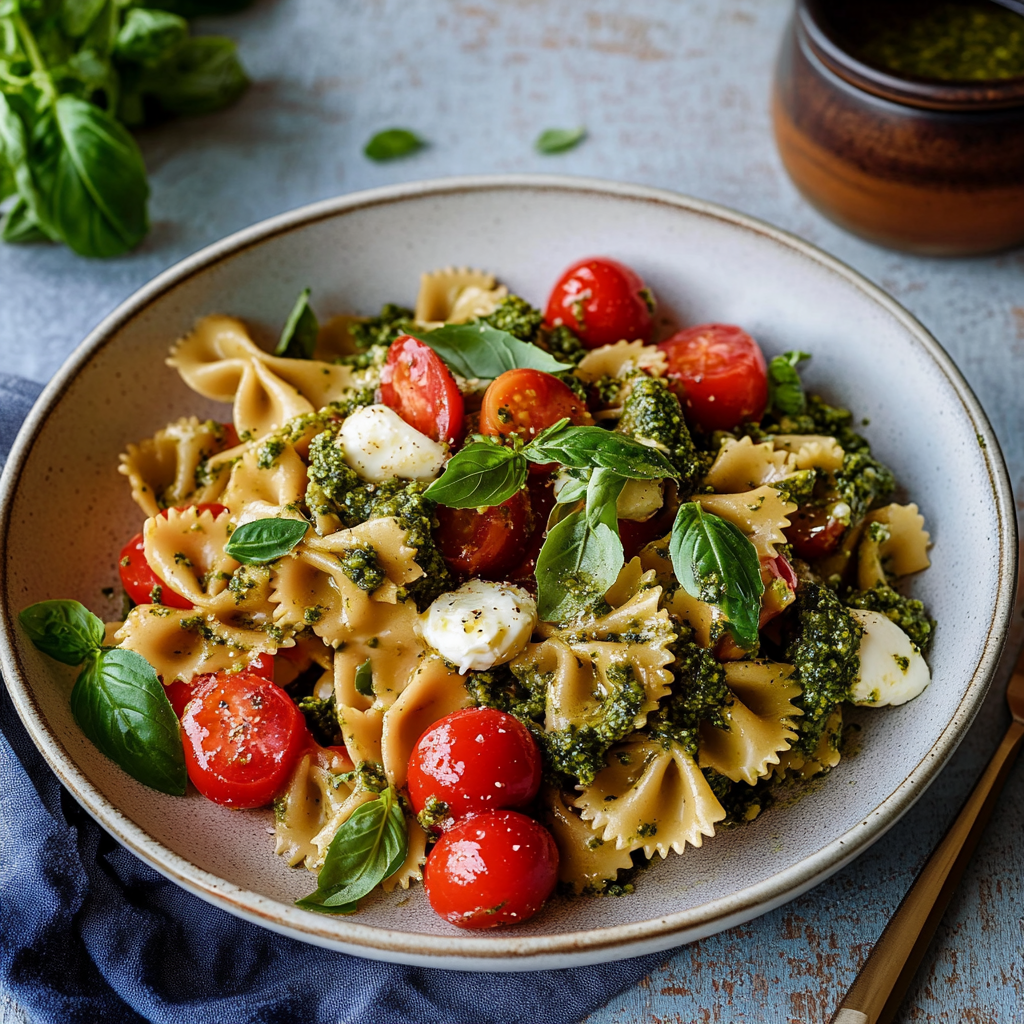 Italienischer Nudelsalat mit Pesto