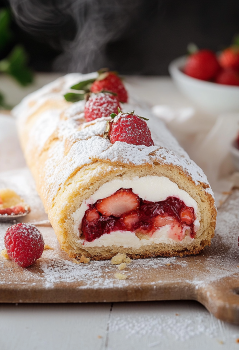 Erdbeer Biskuitrolle - Das ultimative Sommer-Dessert
