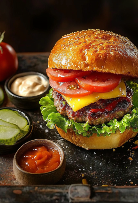 Der ultimative Burger mit Bratspeck und Käse Anleitung