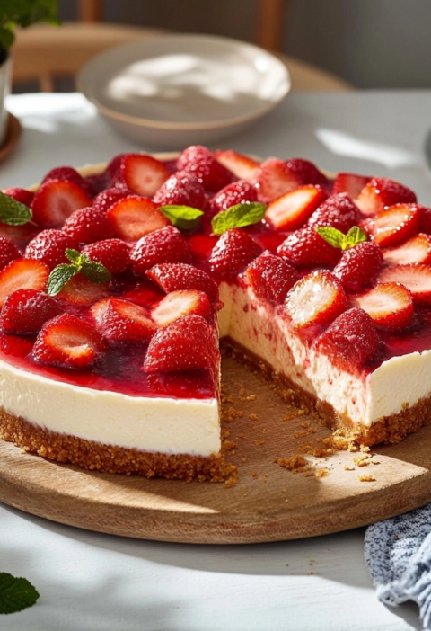 Erdbeer Cheesecake mit Fruchttopping