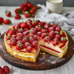Einfache Erdbeer Biskuitrolle zum schnellen Backen